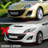 For 2010-2013 Mazda 3 MS-Style 3-PCS Painted Black Front Bumper Body Kit Spoiler Lip