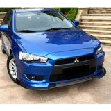 For 2008-2015 Mitsubishi Lancer RA-Style 3-PCS Matt Black Front Bumper Spoiler Lip Kit