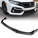 For 2017-2021 Honda Civic Si Coupe Sedan 3-PCS Carbon Painted Front Bumper Spoiler Lip
