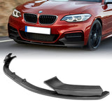 For 2014-2021 BMW 2-Series F22 F23 M-Sport 4- PCS Carbon Look Front Bumper Spoiler Lip