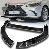 For 2019-2023 Lexus ES300h ES350 3-PCS Carbon Fiber Front Bumper Splitter Spoiler Lip
