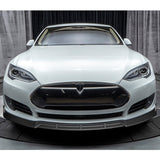 For 2012-2016 Tesla Model S V2 3-PCS  Matt Black Front Bumper Body Splitter Spoiler Lip