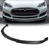 For 2012-2016 Tesla Model S V2 3-PCS  Matt Black Front Bumper Body Splitter Spoiler Lip