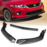 For 2013-2015 Honda Accord Coupe Carbon Look 3Pcs Front Bumper Splitter Spoiler Lip