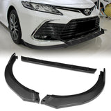 For 2021-2022 Toyota Camry LE Carbon Look 3 Pcs Front Bumper Body Splitter Spoiler Lip
