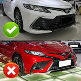 For 2021-2022 Toyota Camry LE STP-Style Black 3 Pcs  Front Bumper Splitter Spoiler Lip