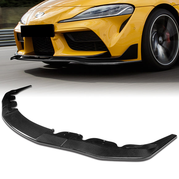 For 2019-2026 Toyota GR Supra A90 Carbon Fiber Front Bumper Body Splitter Spoiler Lip 3PCS