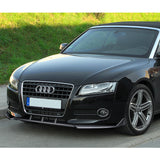 For 2008-2012 Audi A5/Quattro STP-Style Painted Black Front Bumper Spoiler Lip  3-Pcs