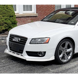 For 2008-2012 Audi A5/Quattro STP-Style Painted White Front Bumper Spoiler Lip  3-Pcs