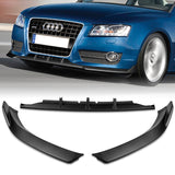 For 2008-2012 Audi A5/Quattro STP-Style Matt Black Front Bumper Body Spoiler Lip  3-Pcs