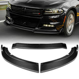 For 2015-2023 Dodge Charger SXT Carbon Fiber Front Bumper Body Splitter Spoiler Lip 3PCS