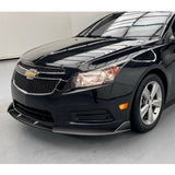 For 2011-2014 Chevrolet Cruze Painted Black Front Bumper Splitter Spoiler Lip  3-Pcs