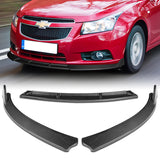For 2011-2014 Chevrolet Cruze Carbon Painted Front Bumper Splitter Spoiler Lip  3-PCS