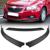 For 2011-2014 Chevrolet Cruze Matt Black Front Bumper Splitter Spoiler Lip 3-Pcs
