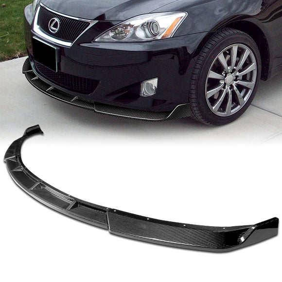 For 2009-2010 Lexus IS250 IS350 GT-Style Carbon Fiber Front Bumper Body Splitter Spoiler Lip 3PCS