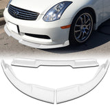 For 2003-2007 Infiniti G35 Coupe GT-Style Painted White Front Bumper Body Splitter Spoiler Lip 3PCS