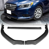 For 2015-2017 Subaru Legacy STi-Style JDM Carbon Look Front Bumper Spoiler Lip  3-PCS