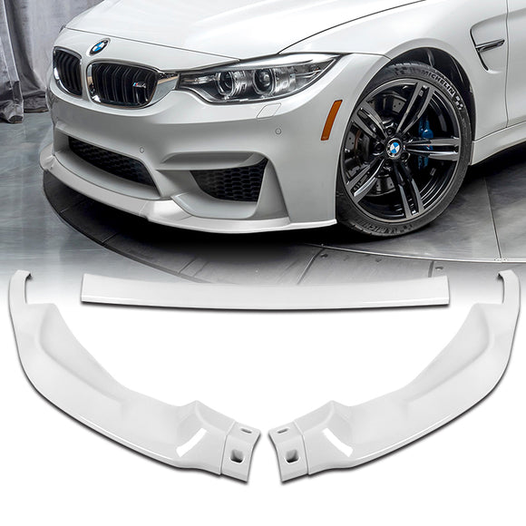 For 2015-2019 BMW F80 F82 F83 M3 M4 GT-Style Painted White Front Bumper Body Lip  3-PCS