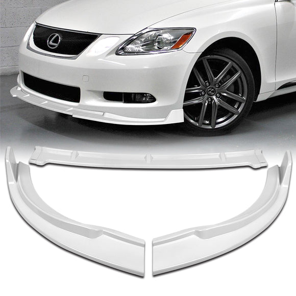 For 2006-2007 Lexus GS300 GS350 STP-Style Painted White Front Bumper Splitter Spoiler Lip 3PCS