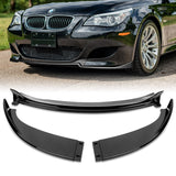 For 2006-2010 BMW E60 M5 H-Style Painted Black Front Bumper Splitter Spoiler Lip 3PCS
