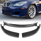 For 2006-2010 BMW E60 M5 H-Style Carbon Look Front Bumper Splitter Spoiler Lip 3PCS