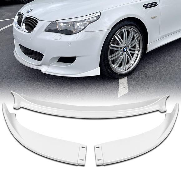 For 2006-2010 BMW E60 M5 H-Style Painted White Front Bumper Splitter Spoiler Lip 3PCS