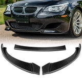 For 2006-2010 BMW E60 M5 H-Style Carbon Fiber Front Bumper Splitter Spoiler Lip 3PCS
