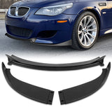 For 2006-2010 BMW E60 M5 H-Style Matte Black Front Bumper Splitter Spoiler Lip 3PCS