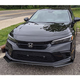 For 2022-2024 Honda Civic Sedan 11Th Painted Black Front Bumper Splitter Spoiler Lip 3PCS