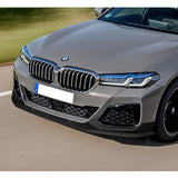 For 2021-2023 BMW 5-Series G30 M-Sport Carbon Look Front Bumper Splitter Spoiler Lip 3PCS