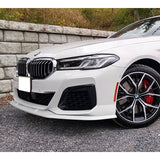 For 2021-2023 BMW 5-Series G30 M-Sport Painted White Front Bumper Splitter Spoiler Lip 3PCS