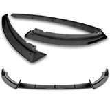 For 2012-2014 Ford Focus ST MK3 GT-Style Painted Black Front Bumper Splitter Spoiler Lip 3PCS