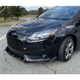 For 2012-2014 Ford Focus ST MK3 GT-Style Painted Black Front Bumper Splitter Spoiler Lip 3PCS