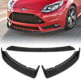 For 2012-2014 Ford Focus ST MK3 GT-Style Unpainted Matte Black Front Bumper Splitter Spoiler Lip 3PCS