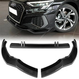 For 2022-2023 Audi S3 STP-Style Carbon Fiber Front Bumper Splitter Spoiler Lip 3PCS