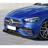 For 2022-2025 Mercedes C-Class W206 AMG Line Carbon Look Front Bumper Splitter Spoiler Lip 3PCS