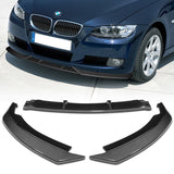 For 2007-2010 BMW 3-Series E92 E93 M-Style Carbon Look Front Bumper Splitter Spoiler Lip 3PCS