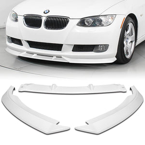 For 2007-2010 BMW 3-Series E92 E93 M-Style Painted White Front Bumper Splitter Spoiler Lip 3PCS
