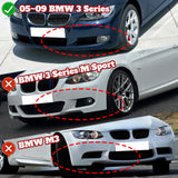 For 2007-2010 BMW 3-Series E92 E93 M-Style Carbon Fiber Front Bumper Splitter Spoiler Lip 3PCS