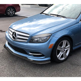 For 2008-2011 Mercedes C-Class Sport W204 Carbon Look Front Bumper Splitter Spoiler Lip 3PCS