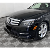 For 2008-2011 Mercedes C-Class Sport W204 Carbon Fiber Front Bumper Splitter Spoiler Lip 3PCS