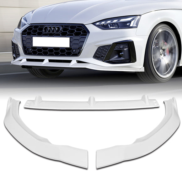 For 2020-2022 Audi A4 S4 B10 S-Line Painted White Front Bumper Splitter Spoiler Lip 3PCS