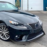 For 2014-2016 Lexus IS Base Unpainted BLK Front Bumper Body Kit Spoiler Lip 3PCS