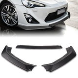 2013-2016 Scion FR-S/Toyota 86 CS-Style Unpainted Matte Black 3-Piece Front Bumper Body Spoiler Splitter Lip Kit