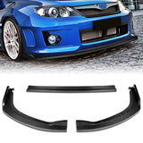 For 2011-2014 Subaru Impreza WRX STi CS2-Style Real Carbon Fiber Front Bumper Splitter Spoiler Lip 3PCS
