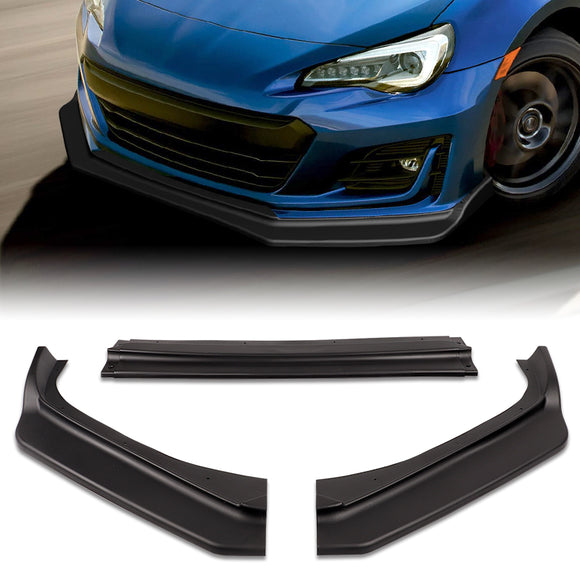 For 2017-2020 Subaru BRZ JDM CS-Style Matte Black Front Bumper Body Spoiler Lip 3 pcs