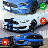 For 2018-2023 Ford Mustang Real Carbon Fiber GT-Style Front Bumper Body Kit Spoiler Lip 3-PCS