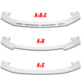 Universal Painted White Configurable of up 3-Different Style Front Bumper Body Splitter Spoiler Lip 4PCS