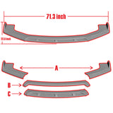Universal Painted White Configurable of up 3-Different Style Front Bumper Body Splitter Spoiler Lip 4PCS