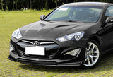 For 2013-2016 Hyundai Genesis Coupe Painted Black KS-Style Front Bumper Body Splitter Spoiler Lip 3PCS